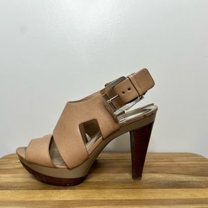 Michael Kors Leather Carla Platform Slingback Heels size 9